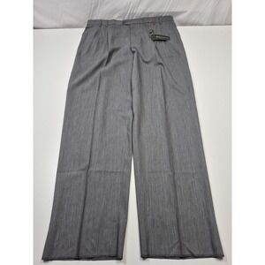 VTG Zanieri Dress Pants Mens 44x36 Gray Wool Pleated Straight Classic Italy NWT